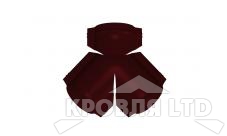 Тройник Y для конька полукруглого R80, Полиэстер RAL 3005 красное вино,толщина 0,45