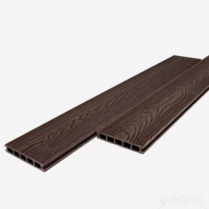 Террасная доска Decking серия Urban цвет Темный орех 24х150х3000