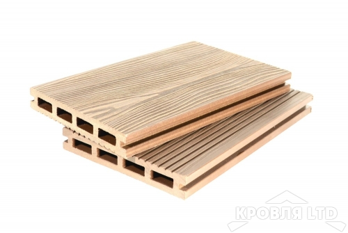 Террасная доска GRAND LINE серия 3Д цвет Бронза 22×140x3000