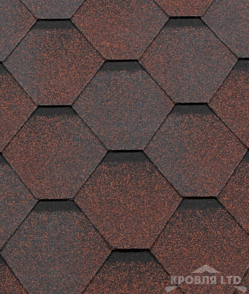 Гибкая черепица Roofshield  серия Premium коллекци Стандарт цвет Медный