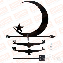 Флюгер BORGE Полумесяц, 700х545мм, чёрный (RAL 9005 matt)