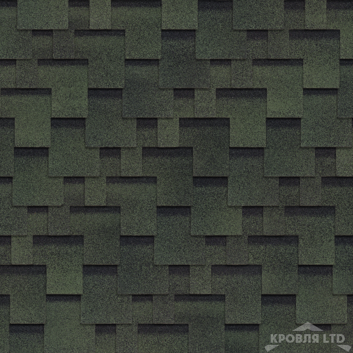 Гибкая черепица Шинглас серия Оптима коллекция Аккорд цвет Зеленый